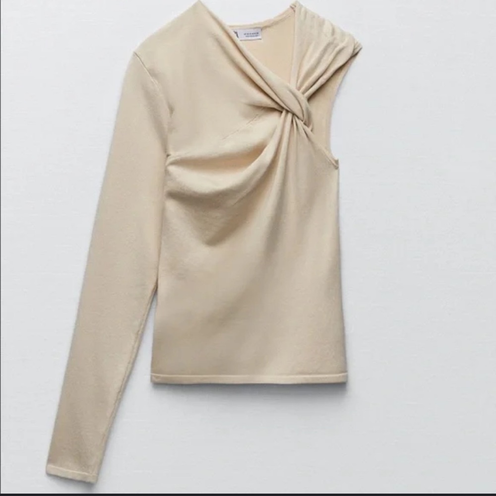 Zara Twist Tie Top in cream